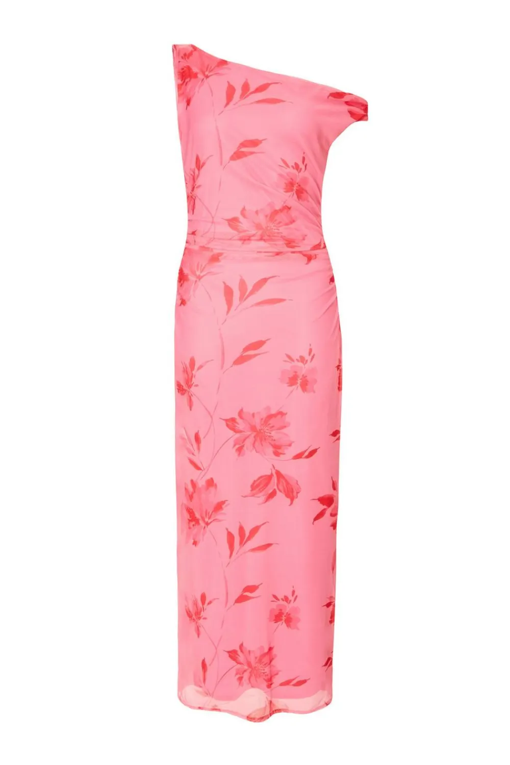 Quiz Day At The Races|Summer Clothes>Pink Mesh Floral Print Midaxi Dress