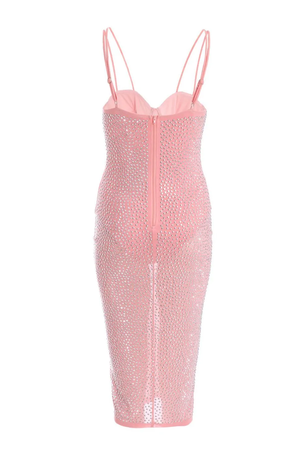 Quiz Wedding Guest Dresses|Pink Dresses>Rhinestone Bodycon Midi Dress