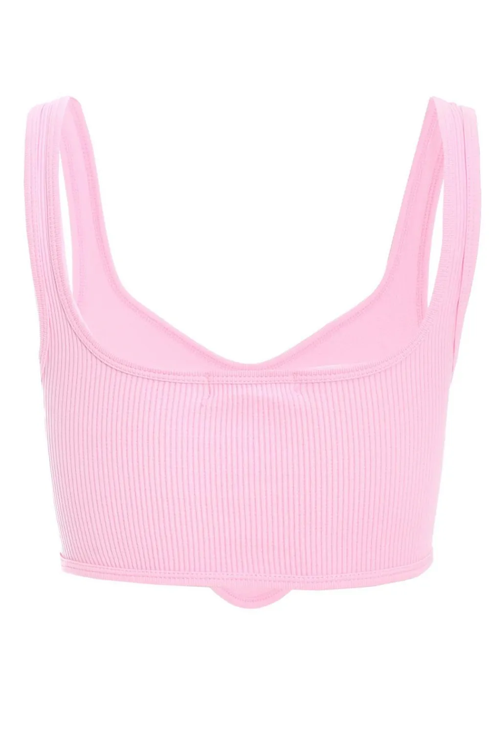 Quiz Summer Tops|Day Tops>Pink Ribbed Corset Top