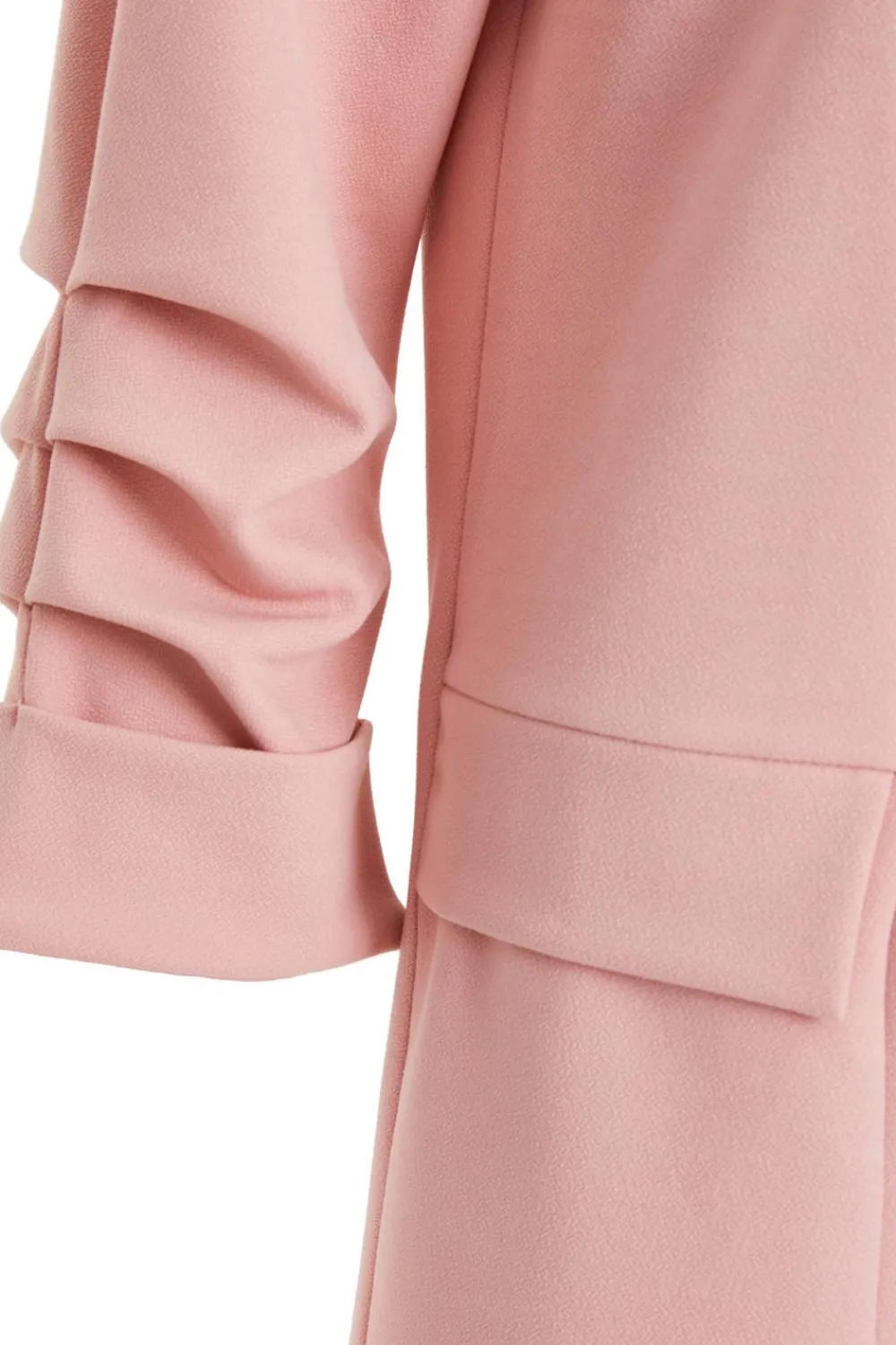 Quiz Workwear|Modest>Pink Ruched Sleeve Blazer