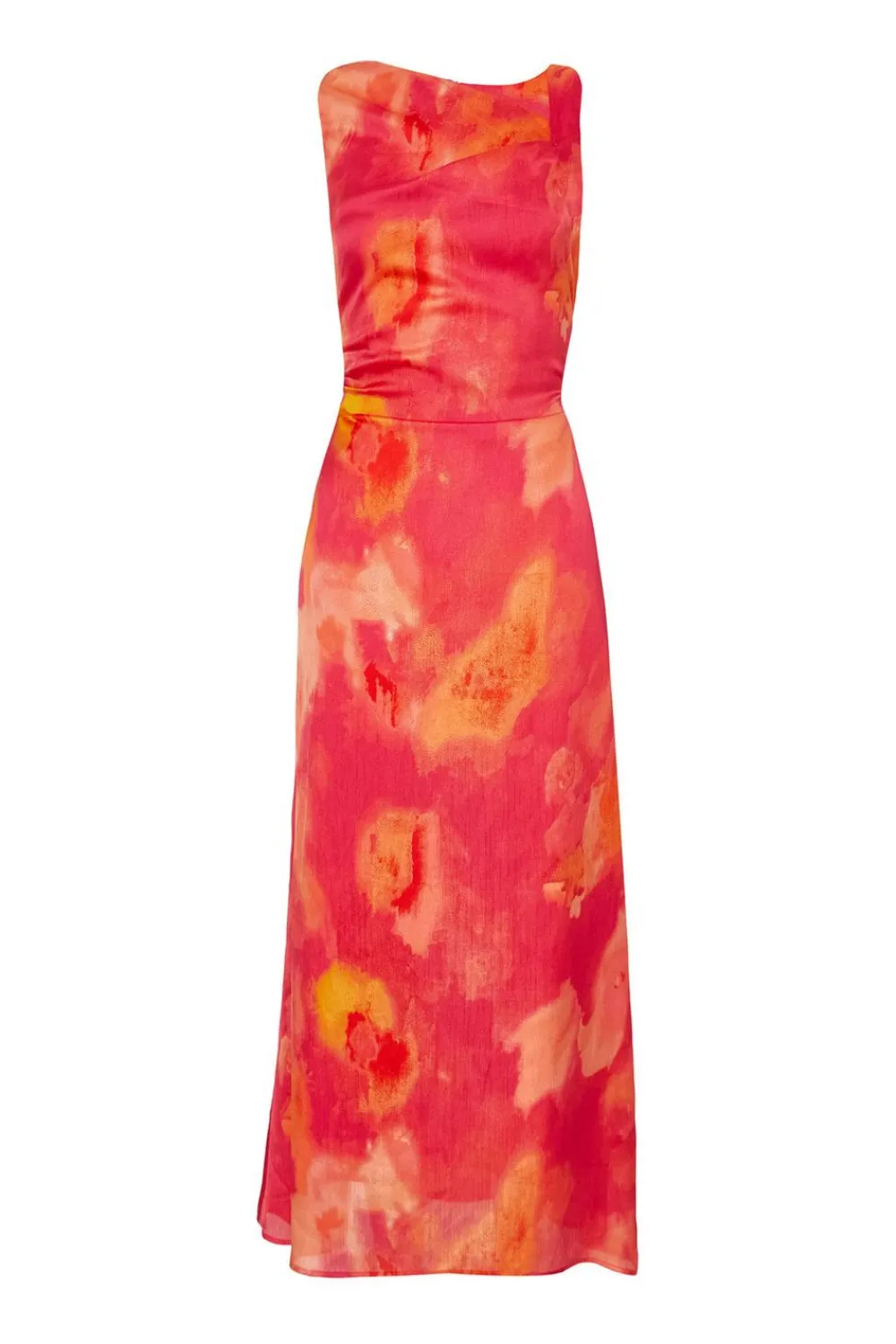 Quiz Christening Guest|Summer Clothes>Pink Satin Marble Midaxi Dress