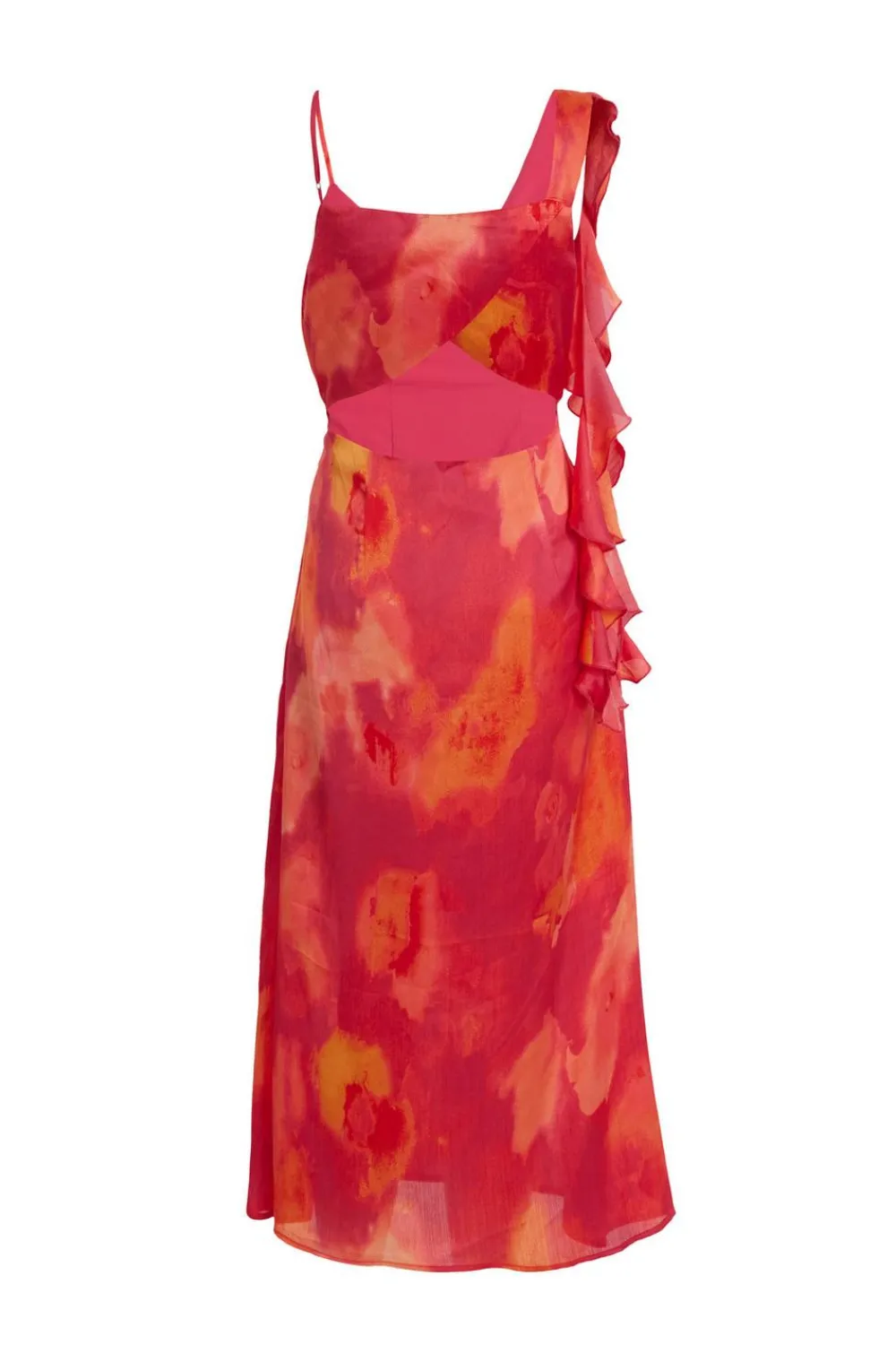 Quiz Day At The Races|Christening Guest>Pink Satin Marble Midi Dress