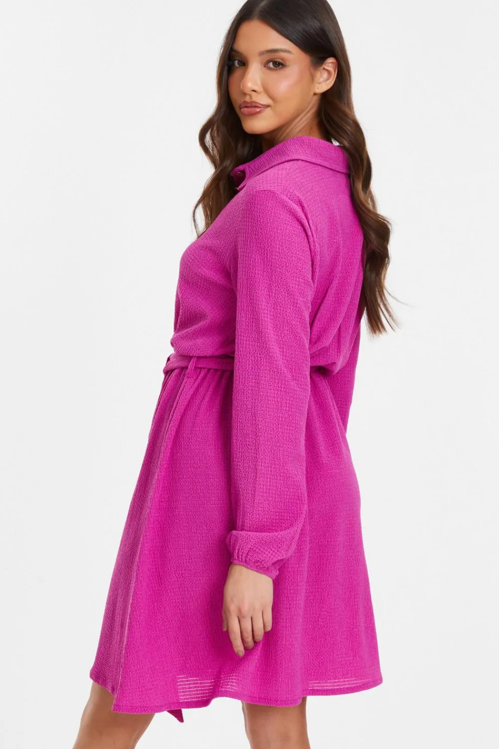 Quiz Summer Dresses|Pink Dresses>Pink Shirt Mini Dress