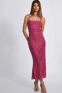 Quiz Evening Dresses|Prom Dresses>Square Neck Embellished Maxi Dress