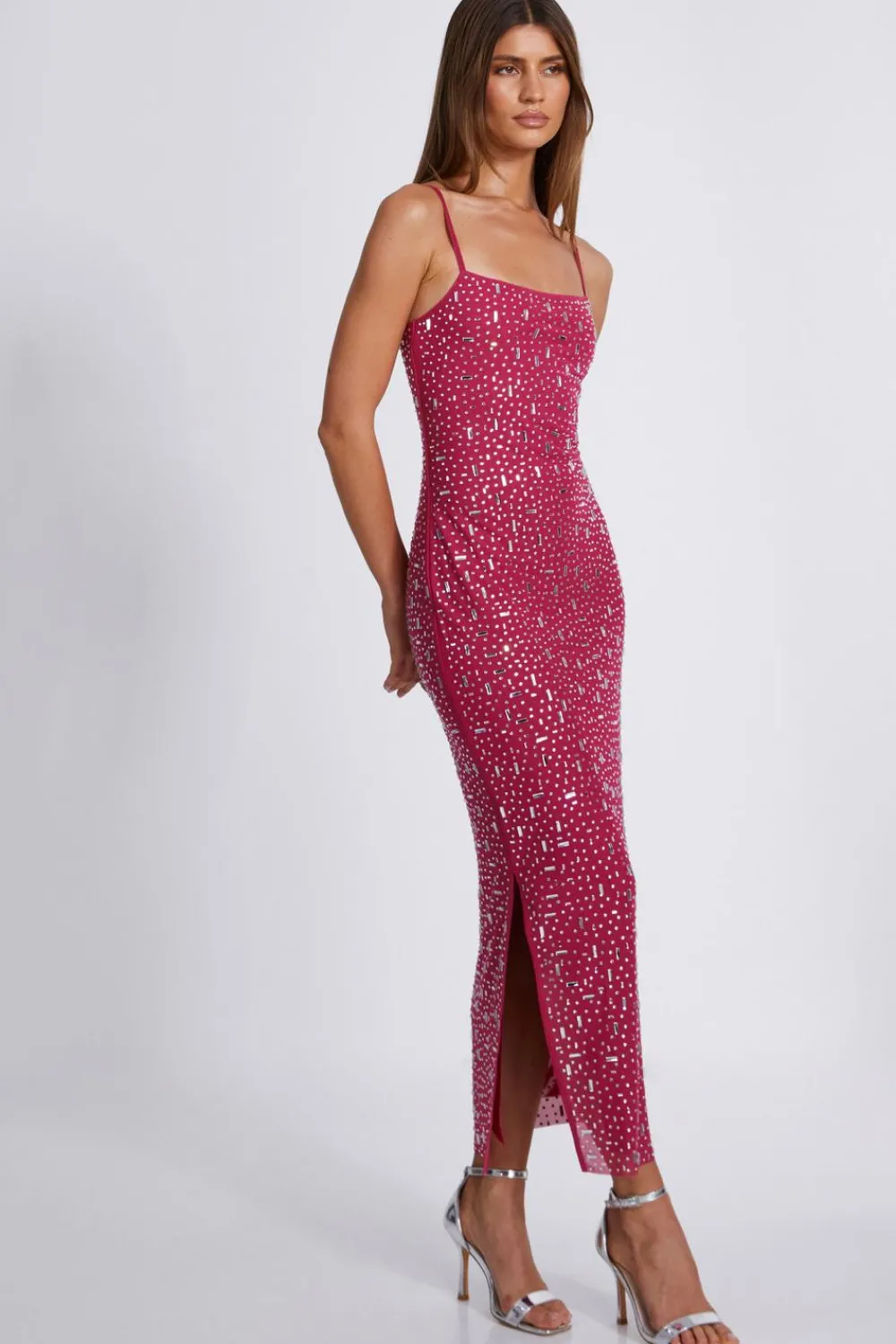 Quiz Evening Dresses|Prom Dresses>Square Neck Embellished Maxi Dress