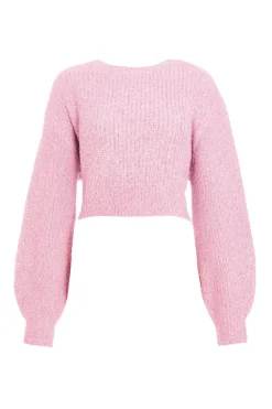 Quiz Knitwear|Jumpers>Pink Tinsel Knit Jumper