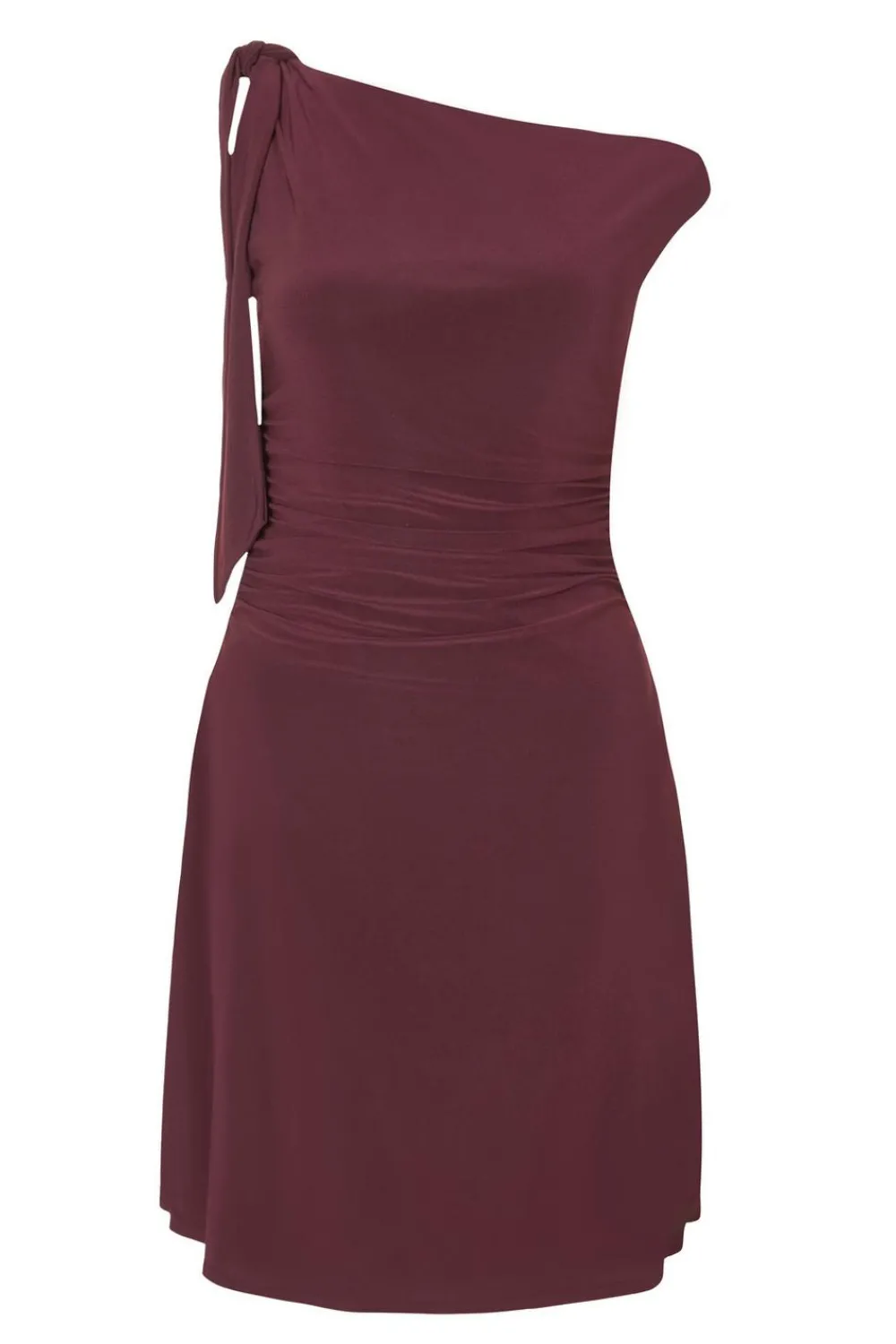 Quiz Trending: Red|Going Out>Plum Tie Shoulder Mini Dress