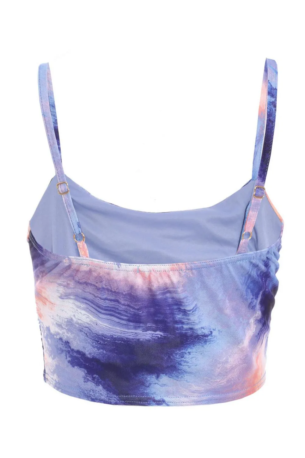 Quiz Summer Tops|Going Out Tops>Purple Mesh Tie Dye Top