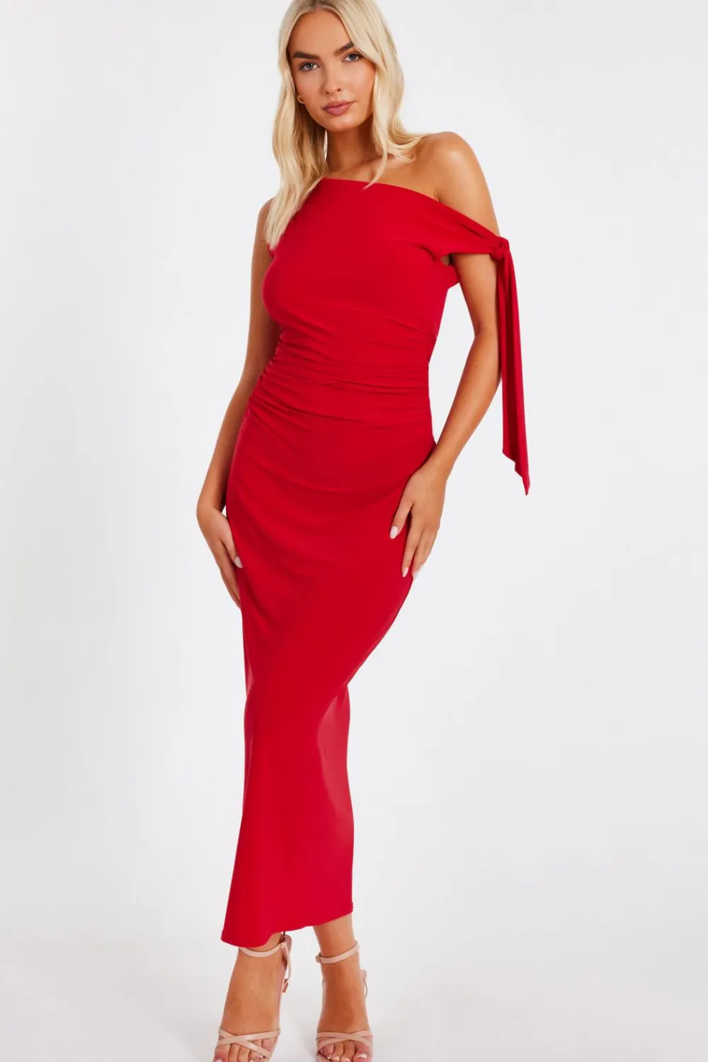 Quiz Day At The Races|Trending: Red>Red Asymmetric Midaxi Dress