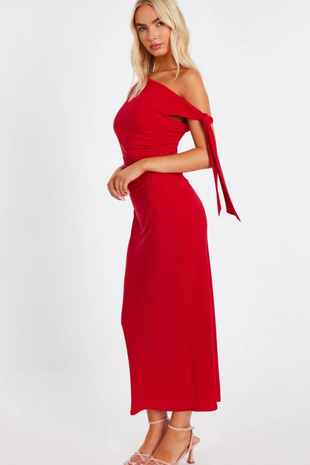 Quiz Day At The Races|Trending: Red>Red Asymmetric Midaxi Dress