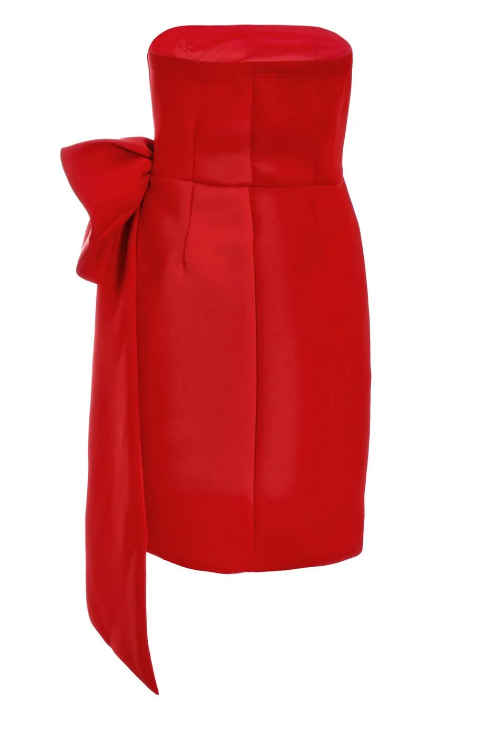 Quiz Christening Guest|Trending: Red>Red Bow Strapless Bodycon Dress