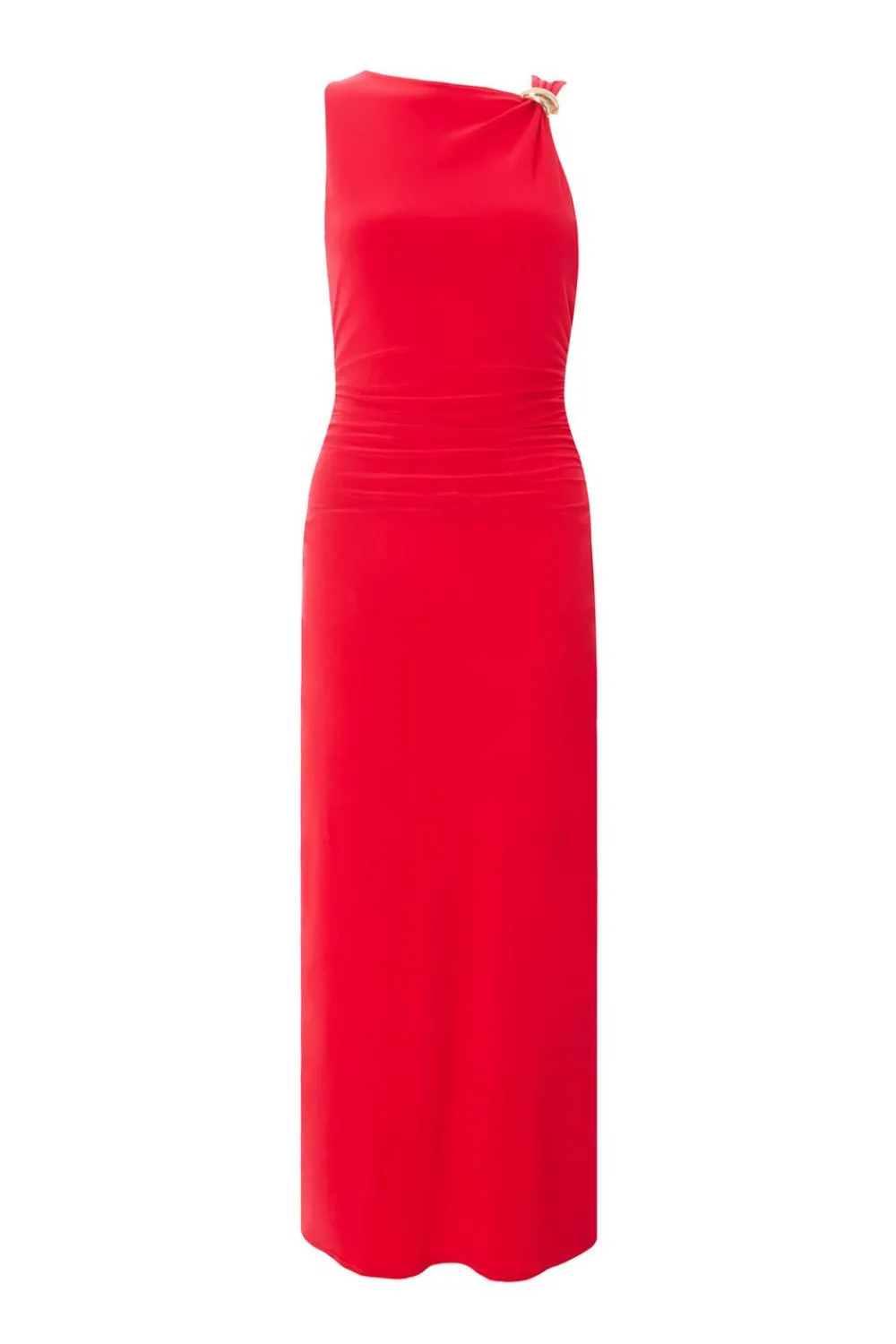 Quiz Trending: Red|Summer Clothes>Red Buckle Detail Midaxi Dress