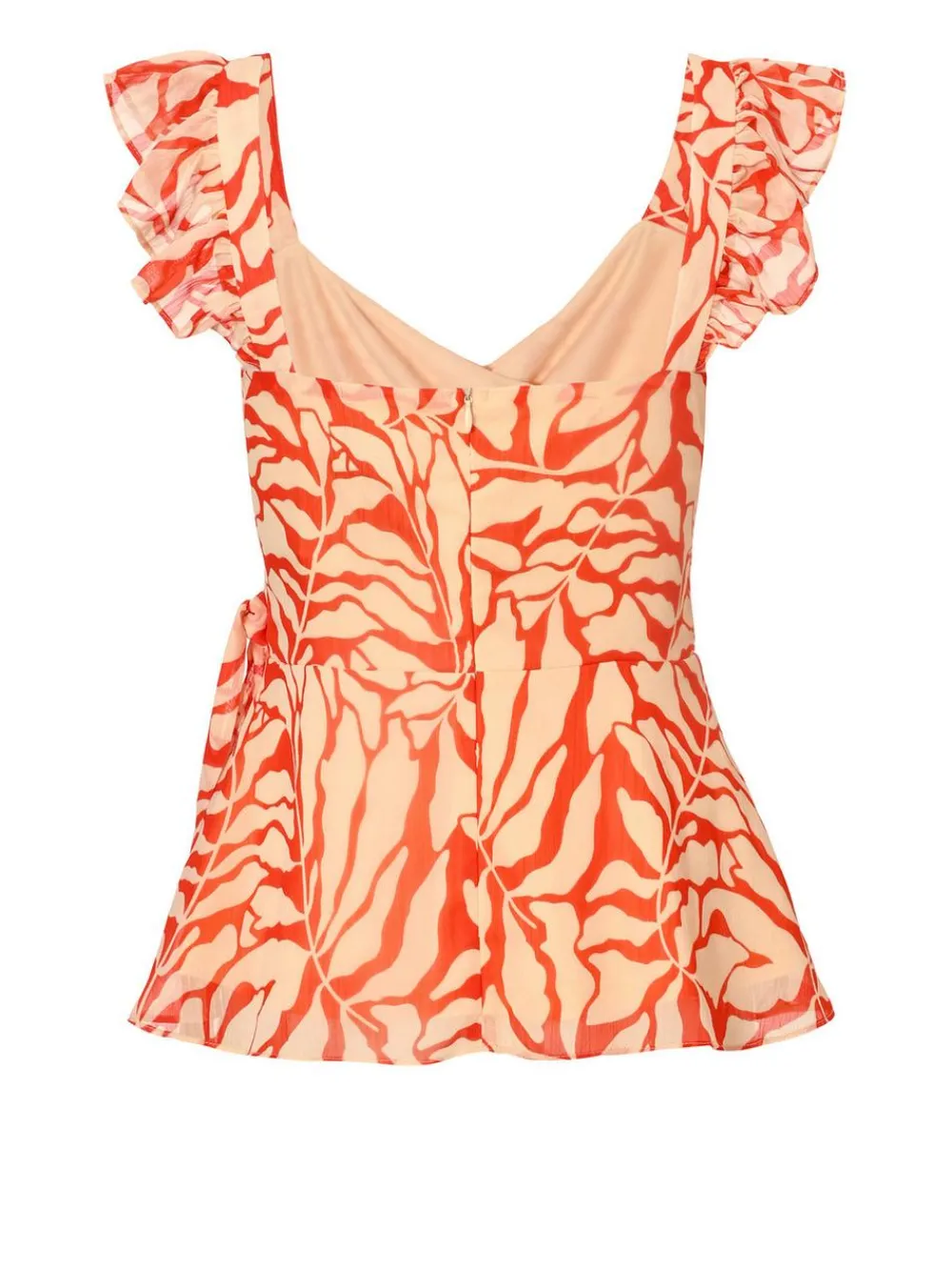 Quiz Summer Tops|Going Out Tops>Red Chiffon Floral Tie Top