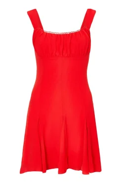 Quiz Trending: Red|Summer Clothes>Red Chiffon Ruched Mini Dress