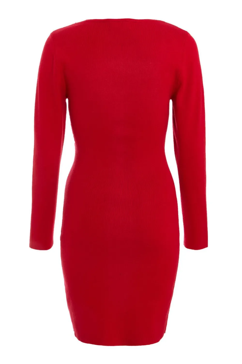 Quiz Trending: Red|Knitwear>Red Diamante Trim Jumper Dress