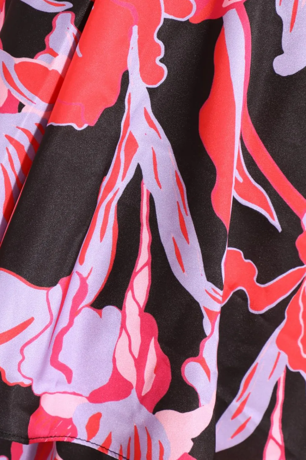 Quiz Playsuits|Trending: Red>Red Floral Satin Wrap Playsuit