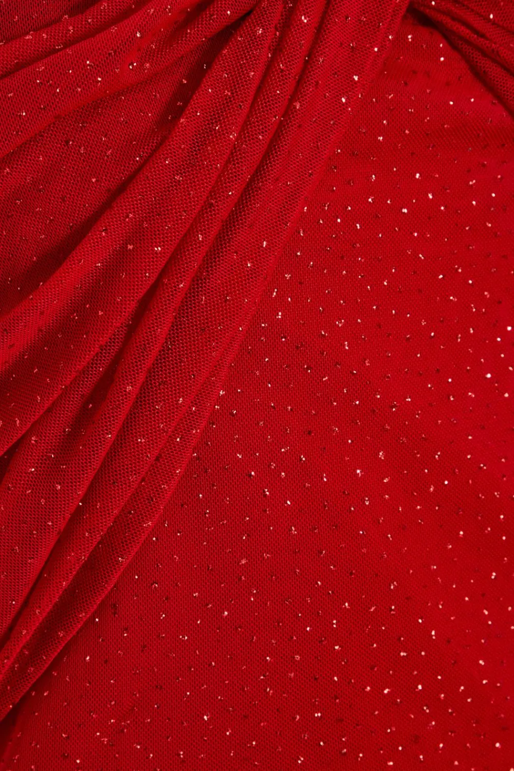 Quiz Trending: Red|Red Dresses>Red Glitter Mesh Midi Dress