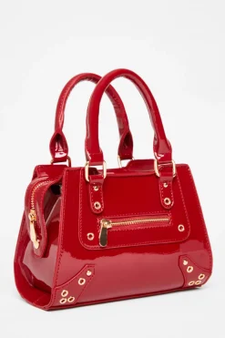 Quiz Bags>Red Mini Top Handle Bag