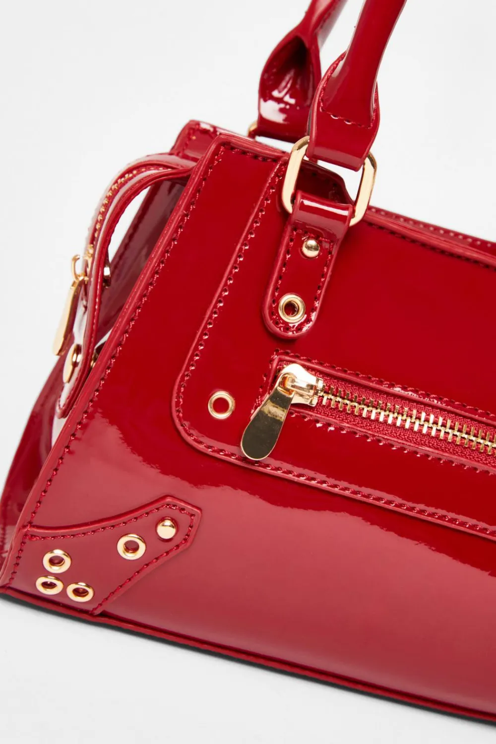 Quiz Bags>Red Mini Top Handle Bag