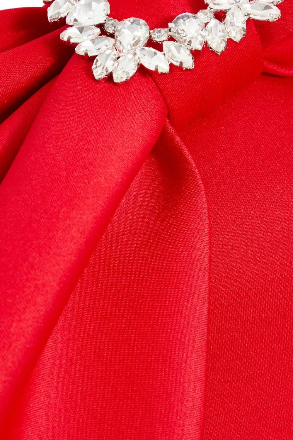 Quiz Evening Dresses|Christening Guest>Red One Shoulder Bow Midi Dress