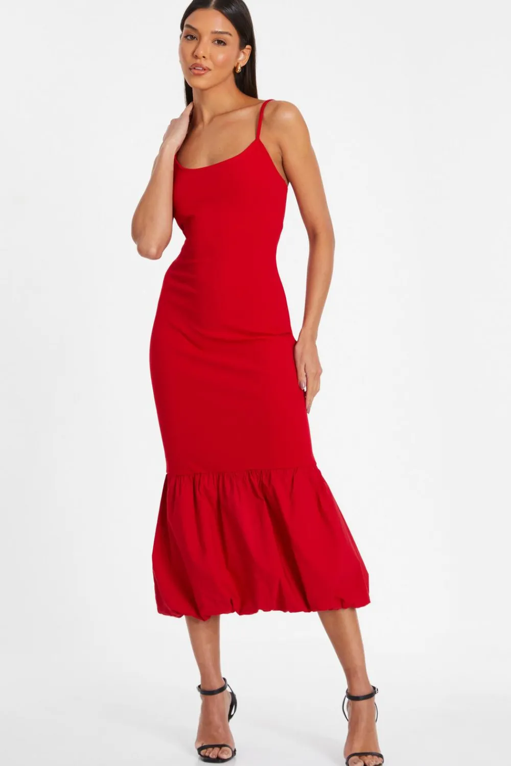 Quiz Trending: Red|Red Dresses>Puff Ball Midi Dress