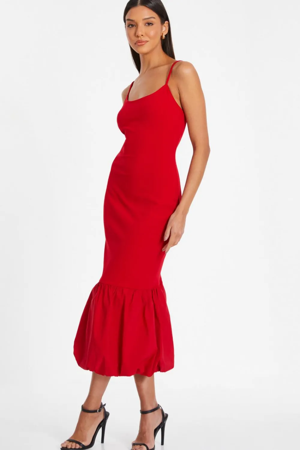Quiz Trending: Red|Red Dresses>Puff Ball Midi Dress
