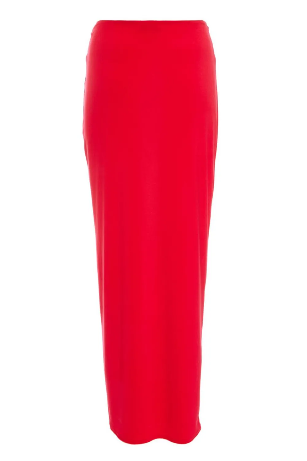 Quiz Trending: Red|Skirts>Red Ruched Split Maxi Skirt