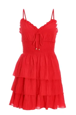 Quiz Playsuits|Trending: Red>Ruffle Tie Playsuit
