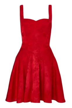 Quiz Day At The Races|Trending: Red>Satin Jacquard Mini Dress