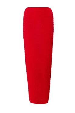 Quiz Skirts|Going Out>Red Textured Maxi Skirt