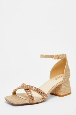 Quiz Shoe & Bag Sets|Occasion Shoes>Diamante Low Block Heels