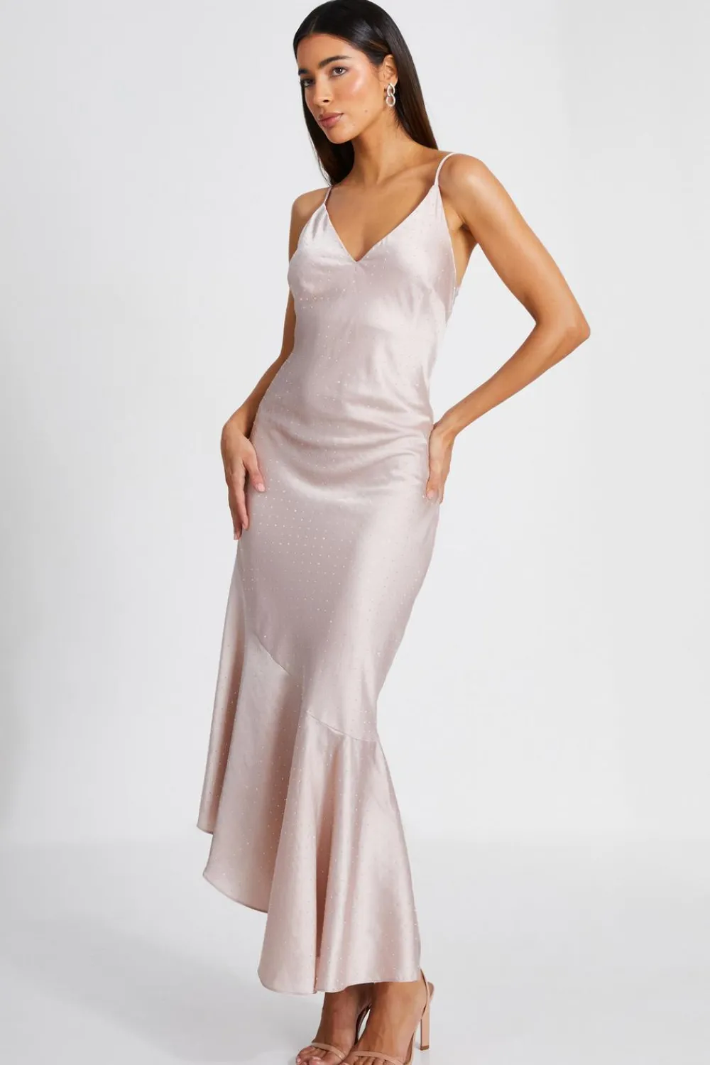 Quiz Prom Dresses|Evening Dresses>Satin Asymmetric Midaxi Dress