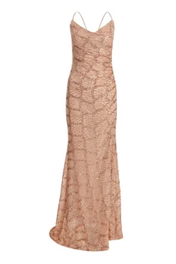 Quiz Prom Dresses|Prom & Ball>Rose Gold Sequin Fishtail Maxi Dress