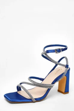 Quiz Occasion Shoes|Prom & Ball>Diamante Strappy Block Heeled Sandals