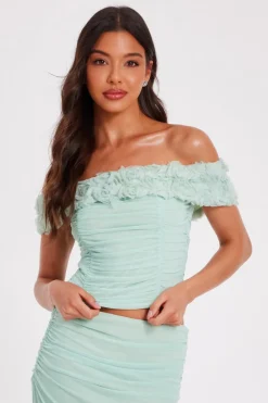 Quiz Summer Tops|Going Out Tops>Floral Mesh Top