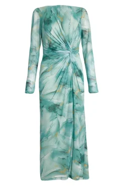 Quiz Day At The Races|Going Out>Sage Printed Diamante Midaxi Dress