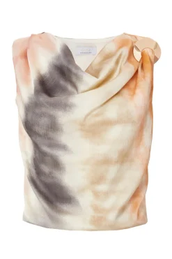 Quiz Summer Tops|Going Out Tops>Satin Marble Print Crop Top