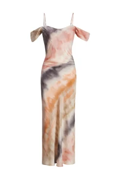 Quiz Day At The Races|Christening Guest>Satin Marble Print Midaxi Dress