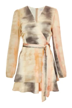 Quiz Holiday|Going Out>Satin Marble Print Wrap Dress