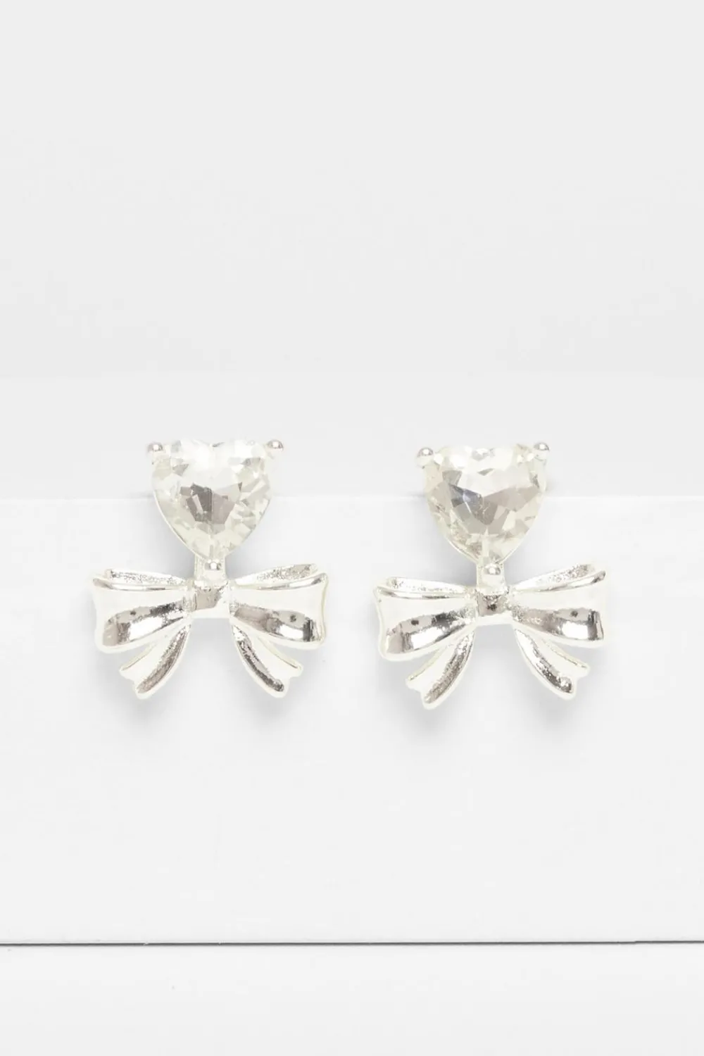 Quiz Wedding Accessories|Jewellery>Silver Bow Stud Earrings