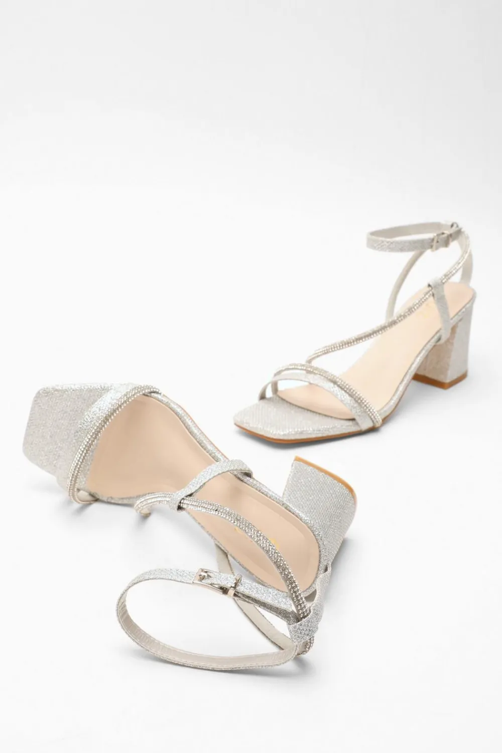 Quiz Shoe & Bag Sets|Occasion Shoes>Diamante Block Heeled Sandals