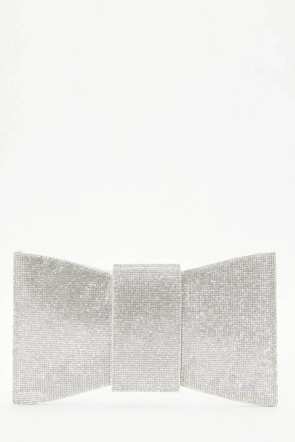 Quiz Bags>Silver Diamante Bow Bag