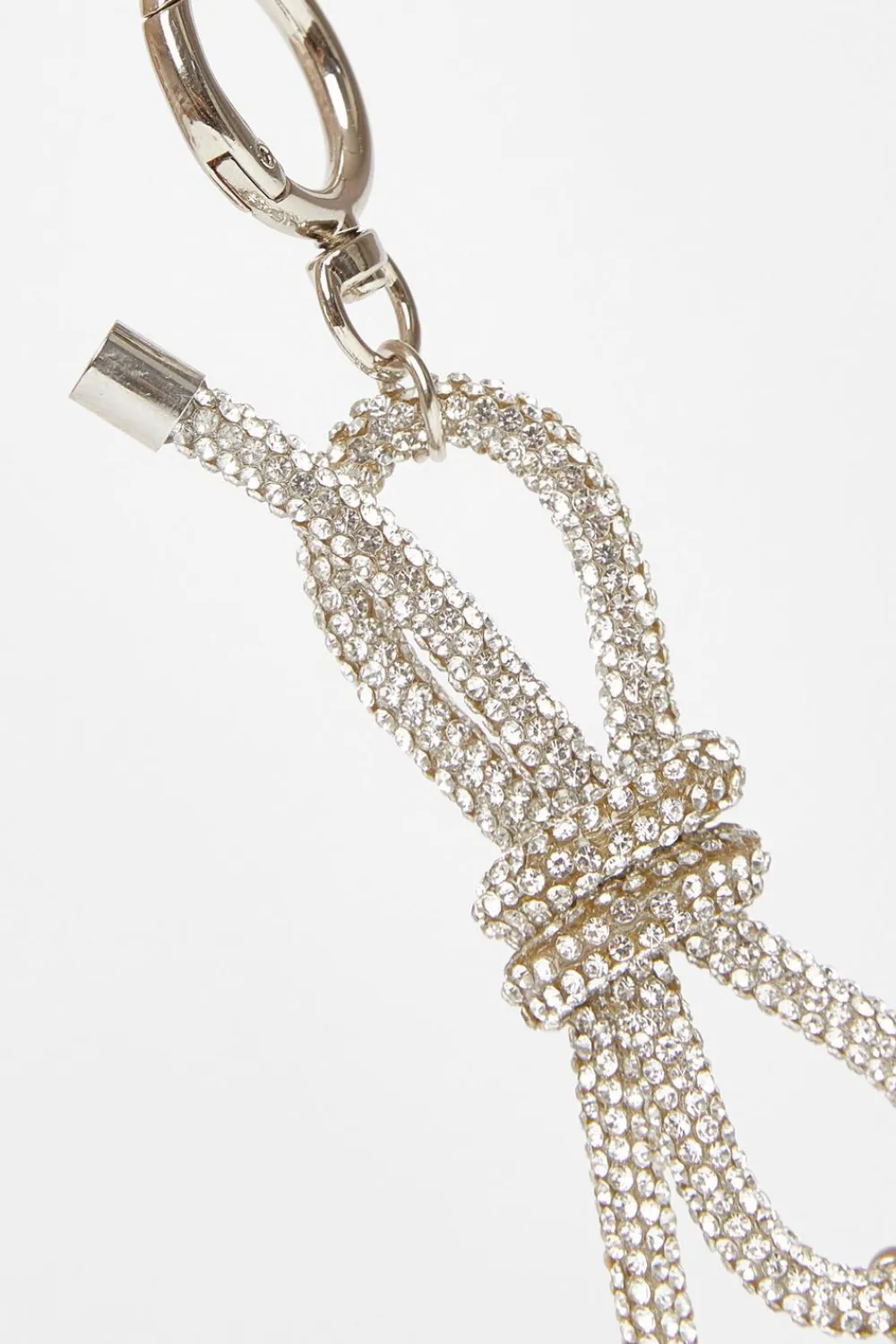 Quiz Bags>Silver Diamante Bow Bag Charm