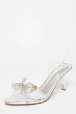 Quiz Occasion Shoes|Heels>Diamante Bow Heels