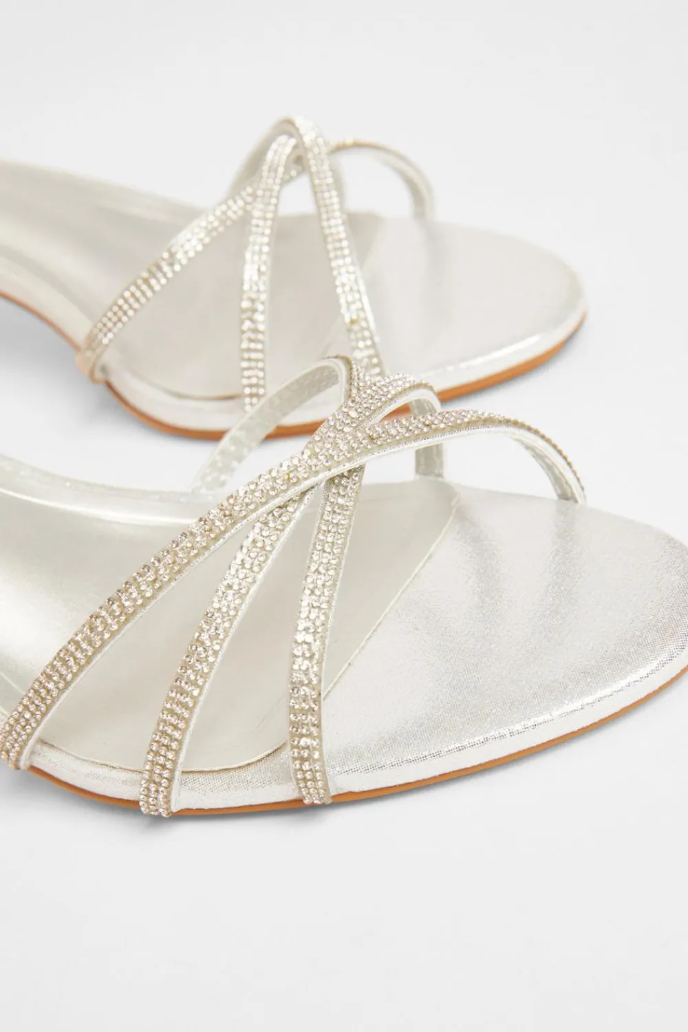 Quiz Occasion Shoes|Heels>Diamante Cross Strap Heels