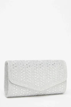 Quiz Wedding Accessories|Bags>Diamante Envelope Clutch Bag