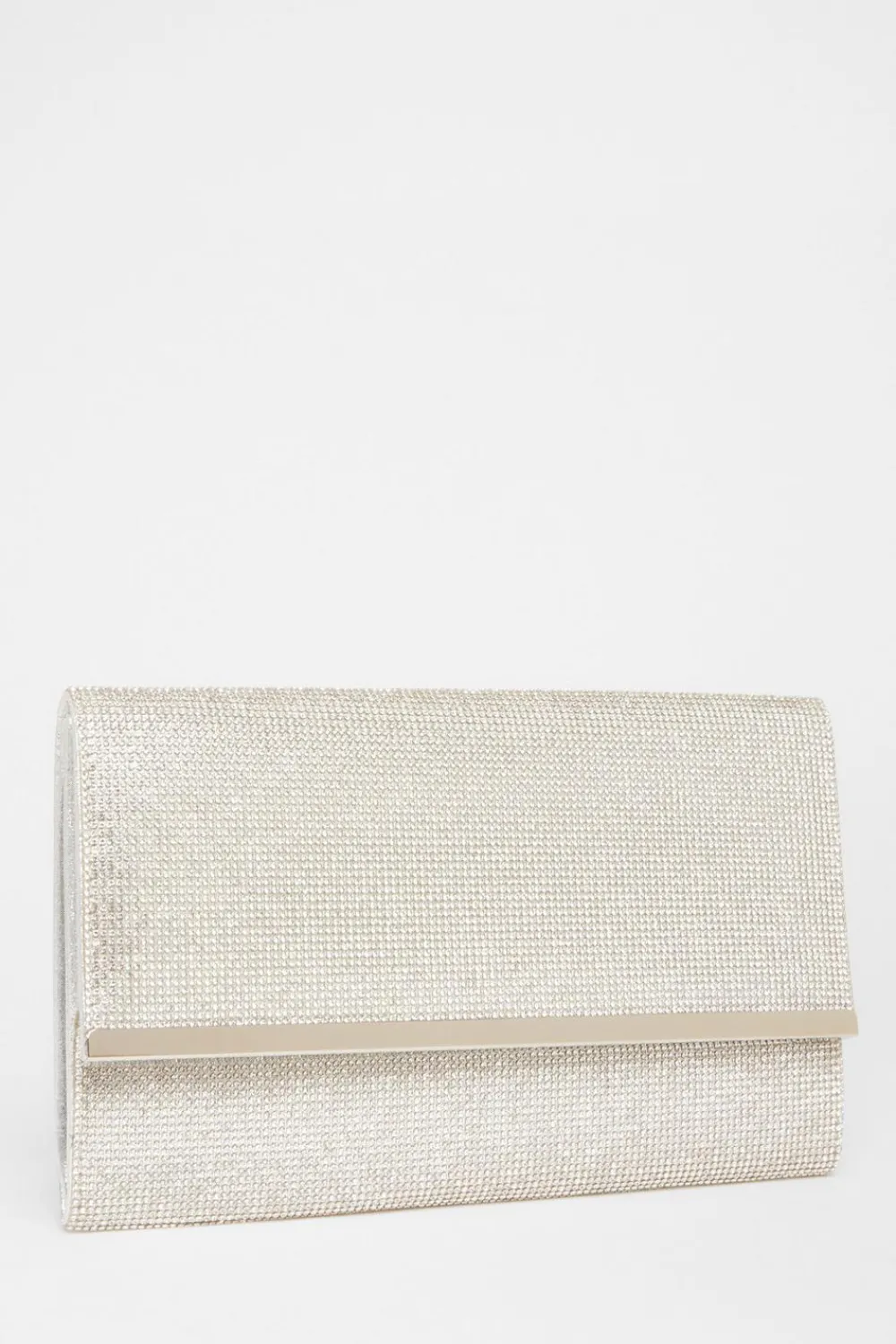 Quiz Bags|Shoe & Bag Sets>Silver Diamante Envelope Clutch Bag
