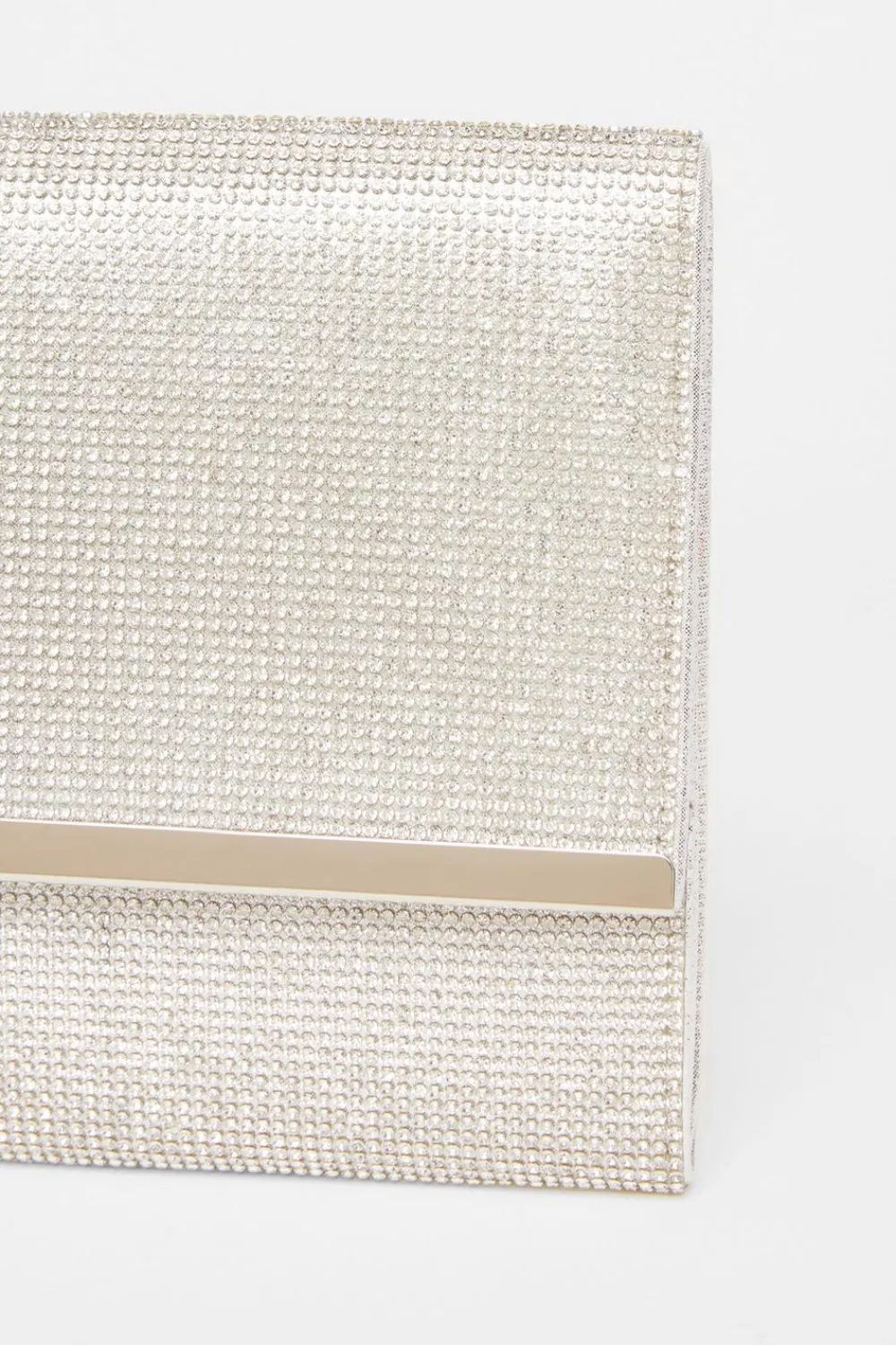 Quiz Bags|Shoe & Bag Sets>Silver Diamante Envelope Clutch Bag