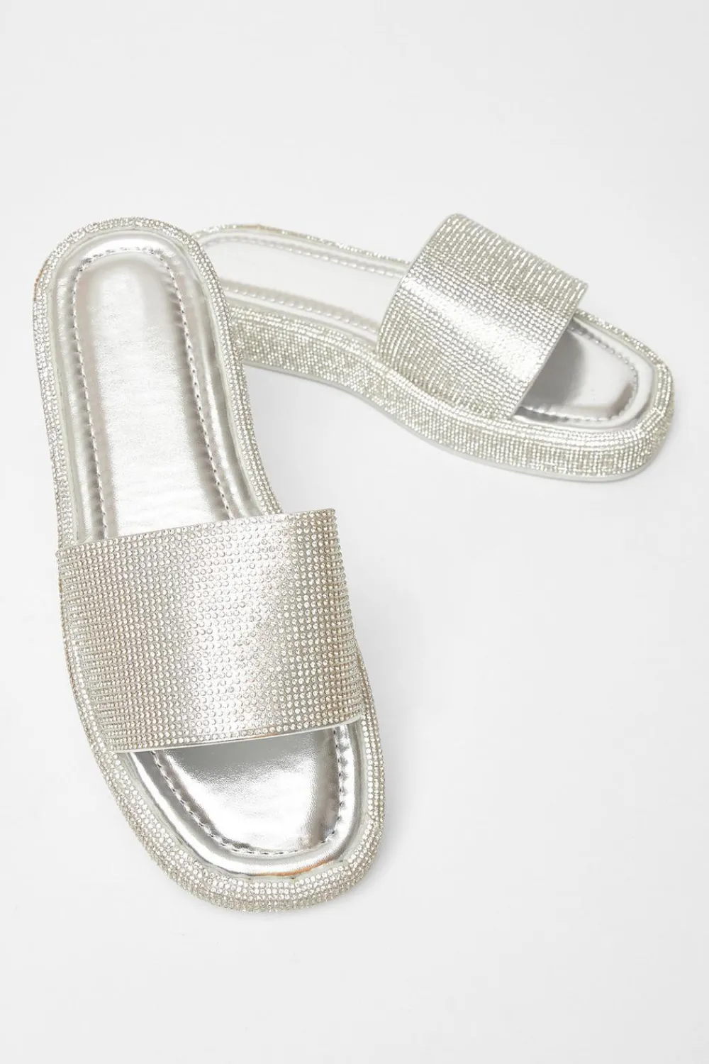 Quiz Sandals|Holiday Shoes>Diamante Flat Sandals