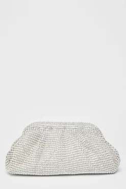Quiz Wedding Accessories|Bags>Diamante Gathered Pouch Bag